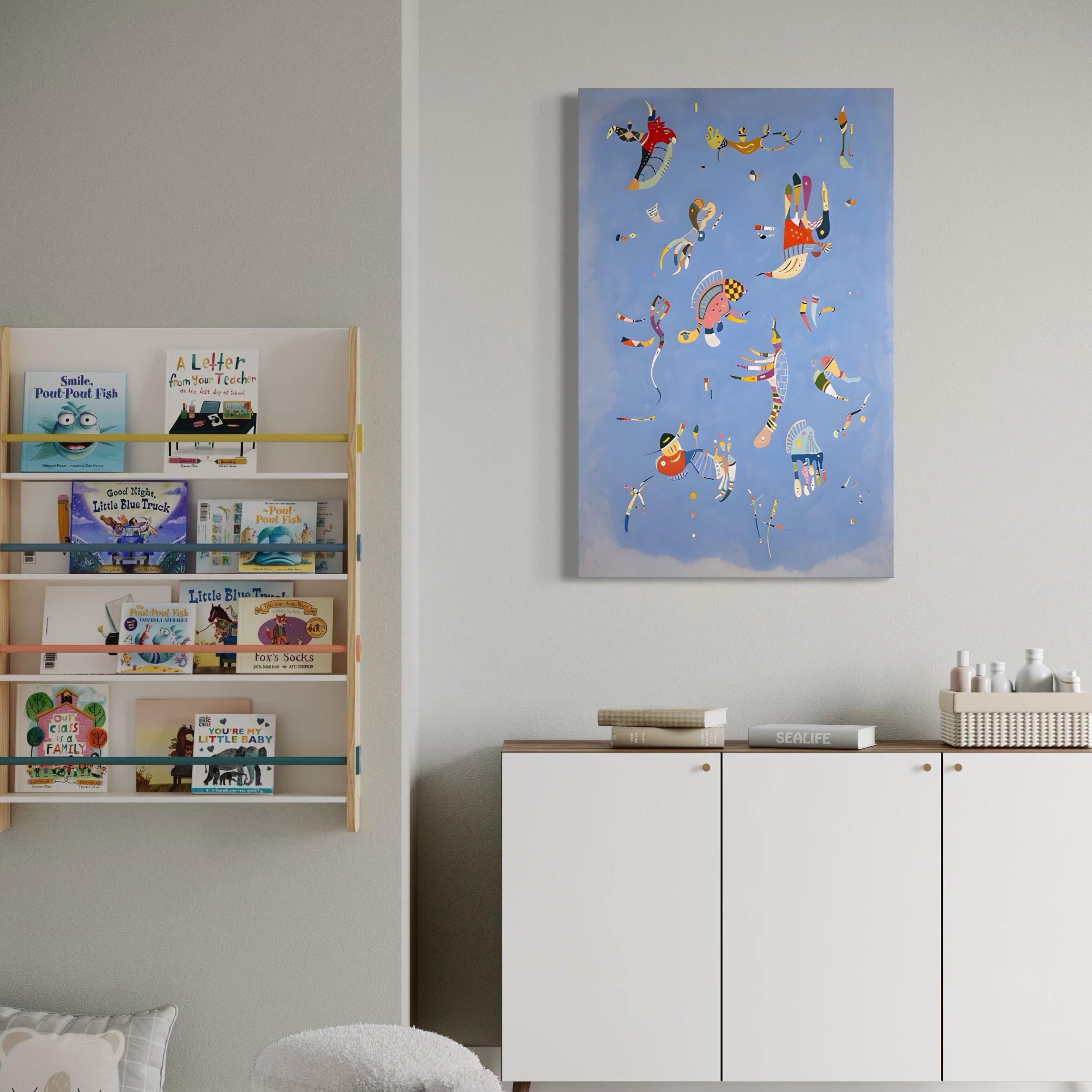 Tablou canvas decorativ cu tablou canvas cu pictura abstracta si forme colorate